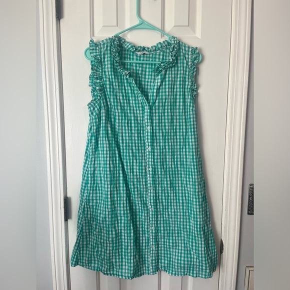 Green gingham crown and ivy dress size large - Picture 1 of 3